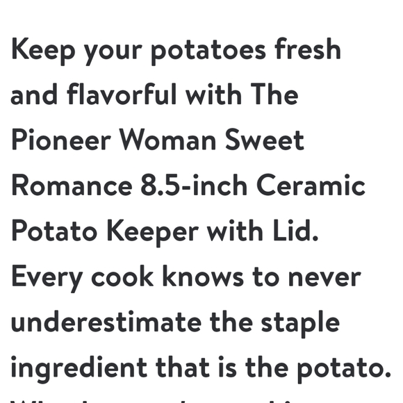 💕 New Pioneer Woman Sweet Romance Red Gingham Potatoe Keeper - Picture 7 of 8